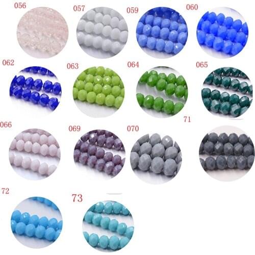 6*8mm FLTMRH Crystal Glass Beads 70Pcs/Lot 056-073 Rondelle Faceted Loose Spacer Beads for DIY Jewelry Making Wholesale