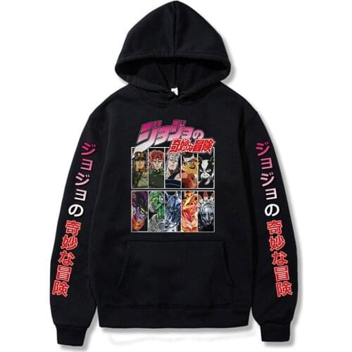 Anime Jojo Bizarre Adventure Hoodie Sweatshirts Cozy Tops Sweatsuit Sudadera Felpa Moletom