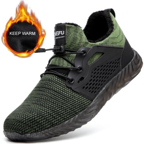 Safety Work Shoes For Men Boots Male Protector Steel Toe Boots Anti-Smashing Construction Safety Work Sneakers Warm