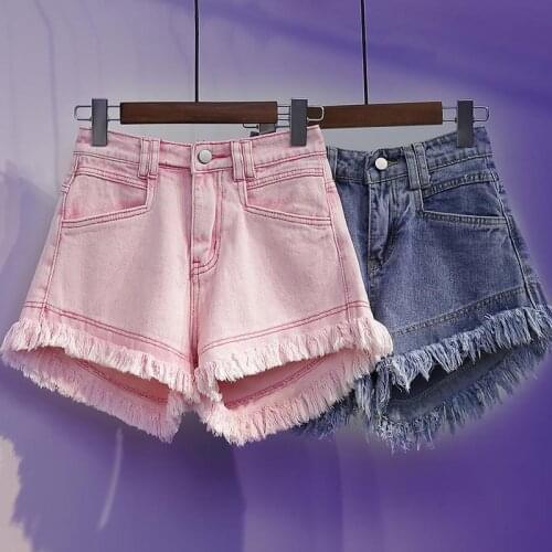 Large Size High Waist Denim Shorts Womens Summer 2021 New Style Loose and Thin Wide-leg Pants A-line Hot Pants Womens Shorts