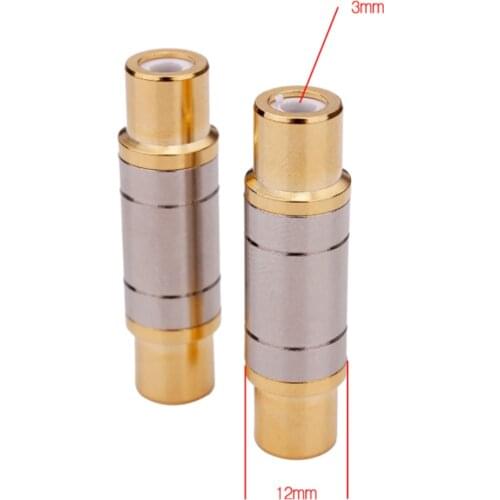 2PCS Gold Plated Dual RCA Connectors Female To Female Jack Socket Straight Adapter Speaker 100% Brand New And High Quality