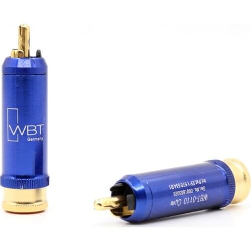 4 pcs WBT-0110Cu Nextgen RCA connector plug Hi-End HIFI Gold Plated Male Audio Cable Cord Plugs Connector Jack