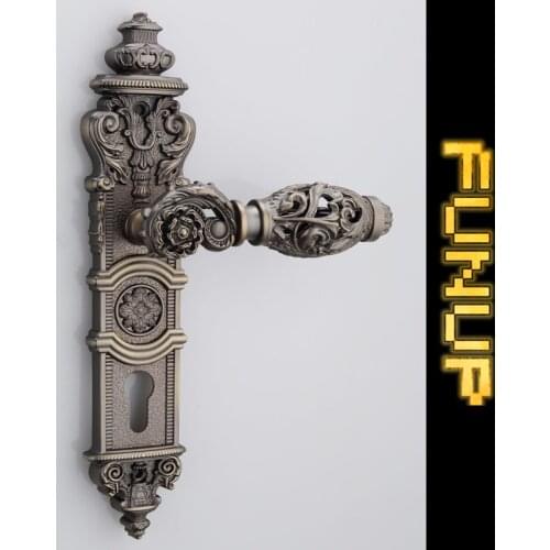 85mm CENTRAL DISTANCE HOLLOW SPLIT ZINC ALLOY DOOR HANDLE DOOR LOCK ANTIQUE BRONZE FINISH