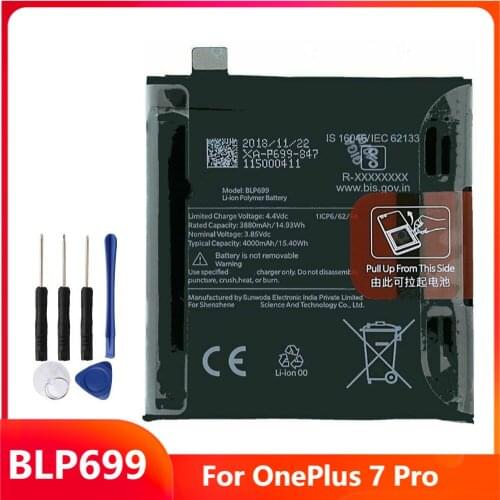 Original Replacement Phone Battery BLP699 For OnePlus 7 Pro One Plus 7 Pro Genuine Rechargable Batteries 4000mAh With Free Tools