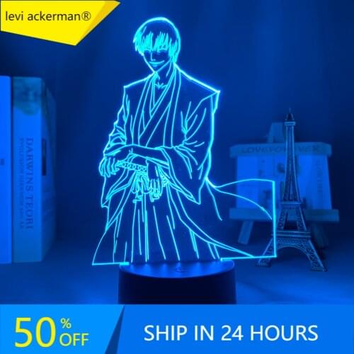 Anime 3d Lamp Bleach Gin Ichimaru for Bedroom Decor Nightlight Cool Birthday Gift Acrylic Led Night Light Bleach