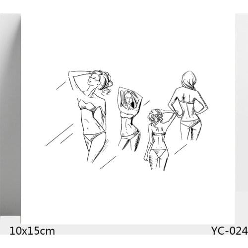 AZSG Bikini Girl Clear Stamps For DIY Scrapbooking/Card Making/Album Decorative Silicone Stamp Crafts