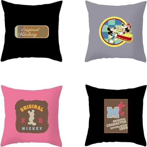 Disney Cartoons pillow case decoration Mickey Minnie Square cushion cover Anime pillow case Peaches Home pillow case 45x45cm