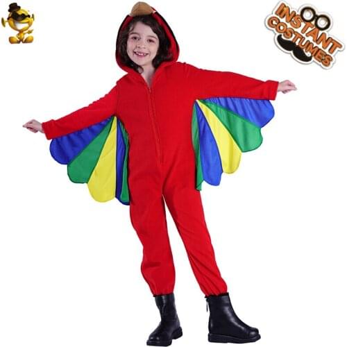DSPLAY Cosplay Baby Parrots Colorful Jumpsuit Costume Halloween Fancy Dress Cute Girls For Kids Purim Party Mascot Clothing