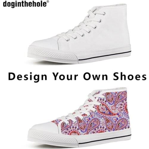 Doginthehole Dropshipping Fulfillment Service 1 Minimum Order Print On Demand Men and Women Big Size Canvas Shoes Custom Shoes