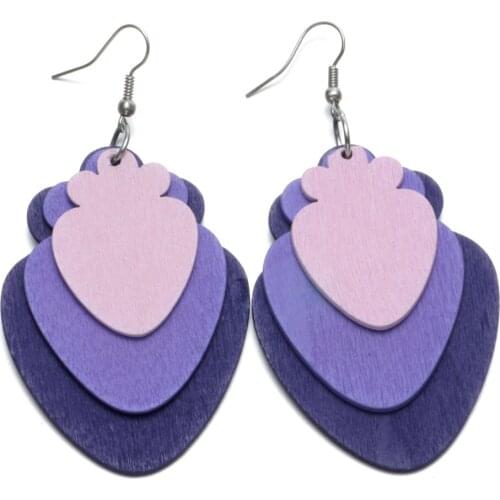 ES0231 New arrivals latest design strawberry Wood Pendants Stud Eardrop Long Eardrop For women Jewelry Dangle Eardrop