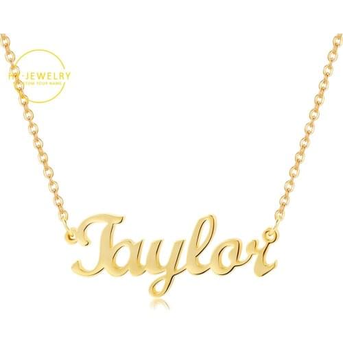 Name Necklace Personalised Custom Gold Stainless Steel Names Necklace Nameplate Name Pendant For Women Jewelry Birthday Gift