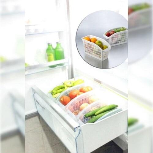 Kitchen Plastic Refrigerator Organizer Basket Container Drawer Vegetable Fruit Storage Box Saving Fridge Rack Practical Easy Use Accesioraies Gadget Set Cabinet Hanging Cocina Container Utensil Organization Basket Food