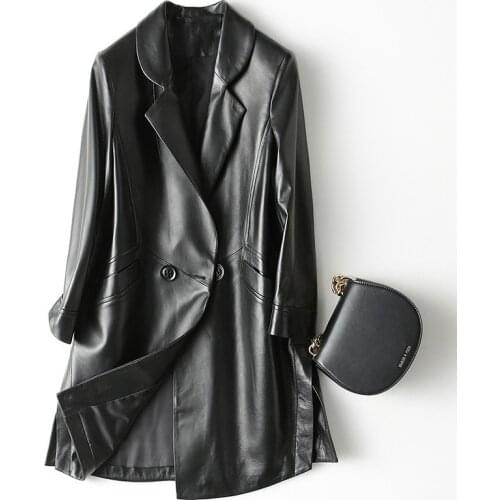 2020 Genuine Leather Jacket Autumn Winter Jacket Women Real Sheepskin Coat Female Long Trench Coats Chaqueta Mujer MY