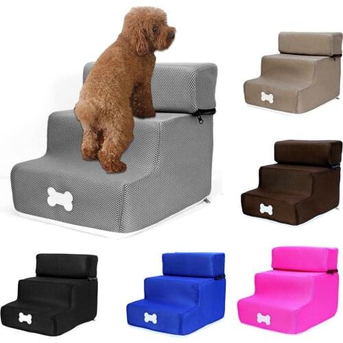 Dog House Pet Stair 3 Steps Stairs for Small Dog Cat Pet Ramp Ladder Detachable Anti-slip Removable Washable Dogs Bed Stairs