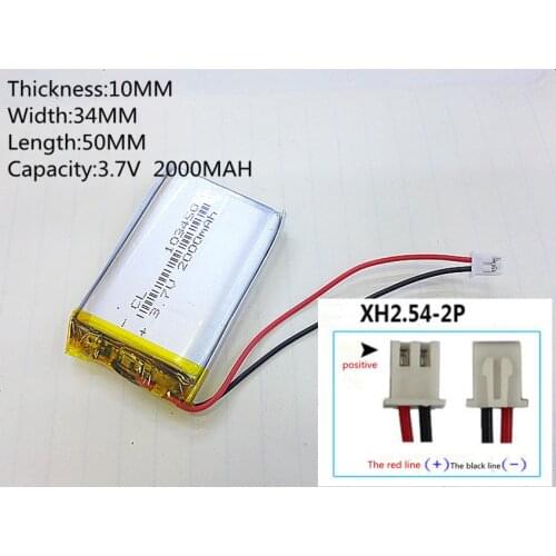 Li-po Small pudding kid-learning story machine 103450 general charging 3.7 v lithium polymer battery 2000 mah batteries