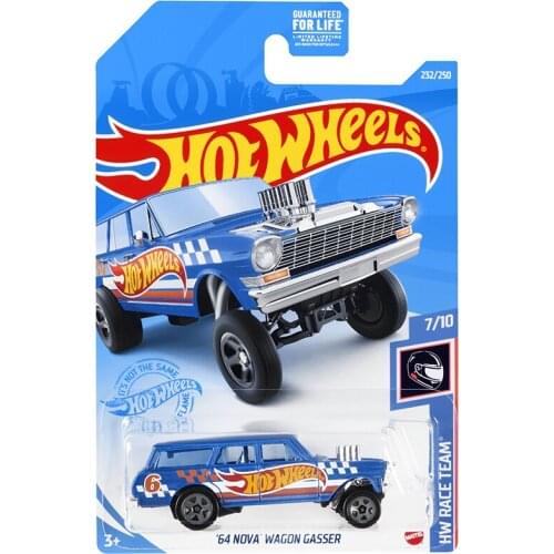 2021-232 Hot Wheels Cars 64 NOVA WAGON GASSER 1/64 Metal Diecast Model Collection Toy Vehicles