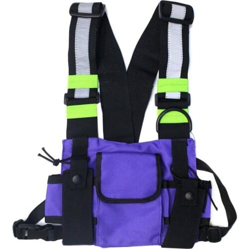 Men Women Fashion Chest Rig Bag Reflective Vest Hip Hop Streetwear Functional Travling City Jogging Bags