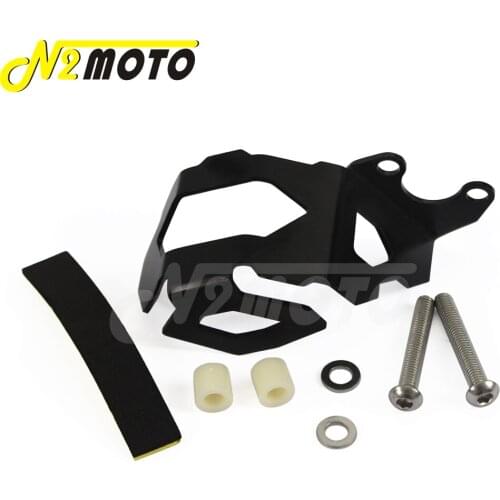 Motorcycle Aluminum Black/ Chrome Front Brake Reservoir Guard Cover Protection For BMW F700GS F800GS 2013-2015