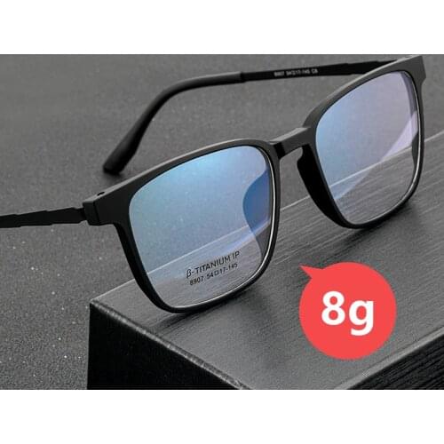 Mens New Ultralight Pure Titanium Large Frame Glasses Frame Tr90 Full Frame Myopia Optical Prescription Glasses Frame 8907