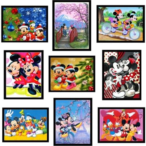 Mickey Mouse Disney 5d Diy Diamond Painting Cartoon Diamond Embroidery Mosaic Cross Stitch Kits Kids Home Decor