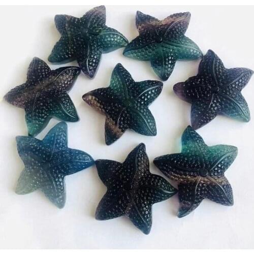 Natural crystals folk crafts rainbow fluorite starfish healing stones for home decoration