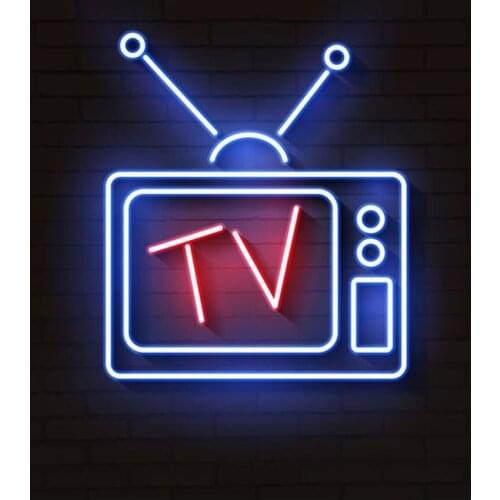 Neon Sign For neon TV with antenna glass tubes Television decorate light home Letrero neon Pet Shop Sign Neon Sign Glass Tube