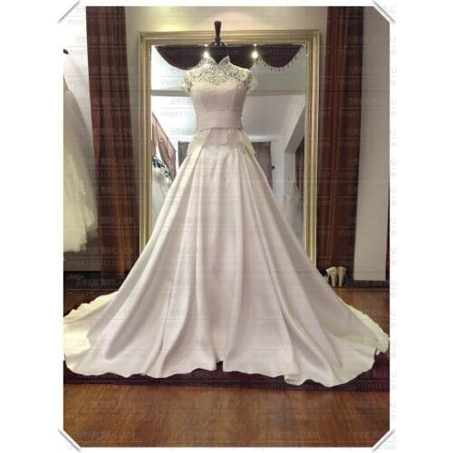 Casamento new fashionable highneck vestido de noiva 2014 hot sexy romantic long wedding dress bridal ball gowns free shipping