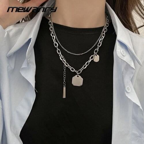 Mewanry 925 Sterling Silver Sweater Necklace New Trend Punk Vintage Couples Double Layer Chain Rock Party Jewelry Gift Wholesale