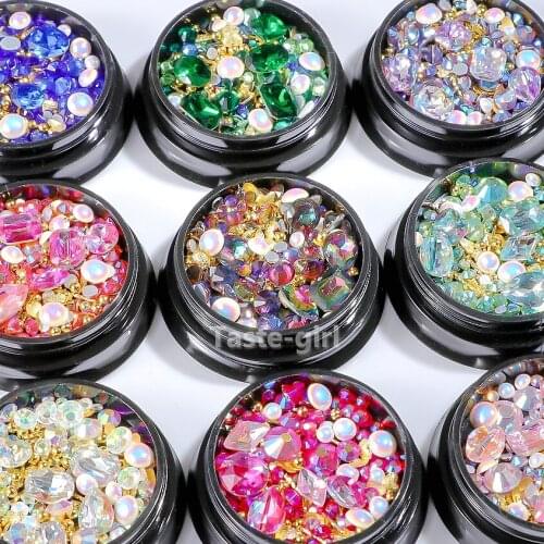 New Arrival 1 pot 3D metal strass nail art decorations rhinestones caviar nail beads glitter nails accessories manicure set