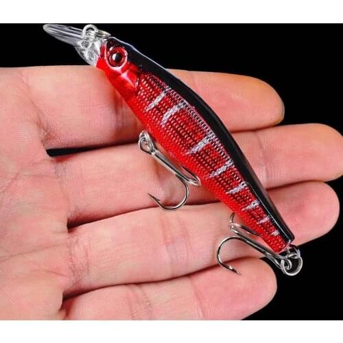 1pc Floating Minnow Painting Plastic Fishing Lure 9cm-3.54" 8.3g-0.29oz Hard Bait 5 color Fishing Tackle Treble Hook