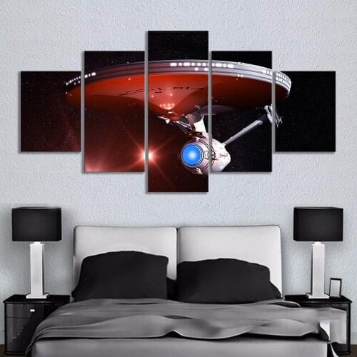 5Pcs Outer Spaceship Star Trek Movie Wall Art Canvas Posters Pictures Paintings Home Decor Accessories Living Room Decoration