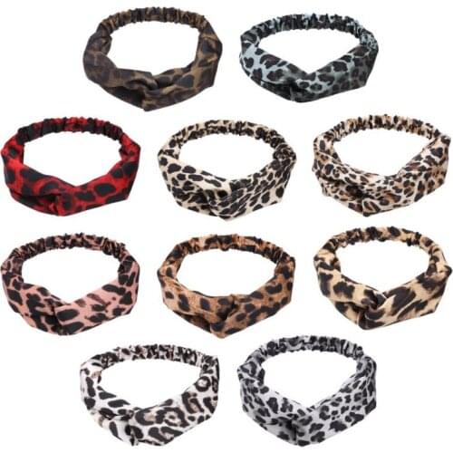 Leopard Print Headbands For Women Hairbands Retro Cross Knot Turban Bandage Bandanas Women Hair Accessories DS04