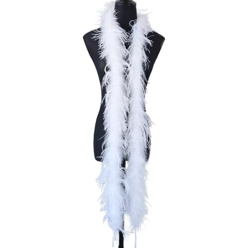 24 Color Ostrich feather boa Fluffy Feather Shawl Diy Wedding clothing Decoration 2 Meter for Party Accessory Wholesale