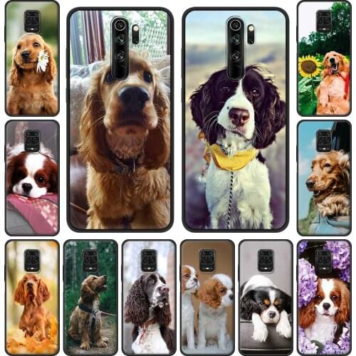 Silicone Phone Case for Xiaomi Redmi Note 9S 8 10 Pro 9 8T 7 9C 9A 7A 8A K40 Soft Back Cover On Redmi Note10 Cocker Spaniels Dog