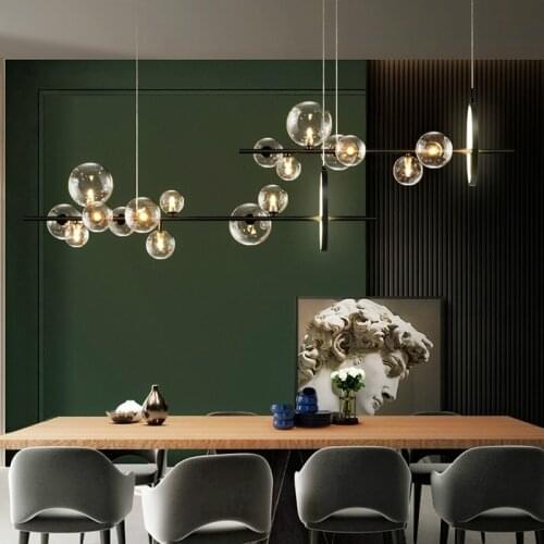 Modern Glass Balls Led Ceiling Pendant Lights Dining Tables Kitchen Accessories Hanging Lamp Home Decor Indoor Lighting Fixture