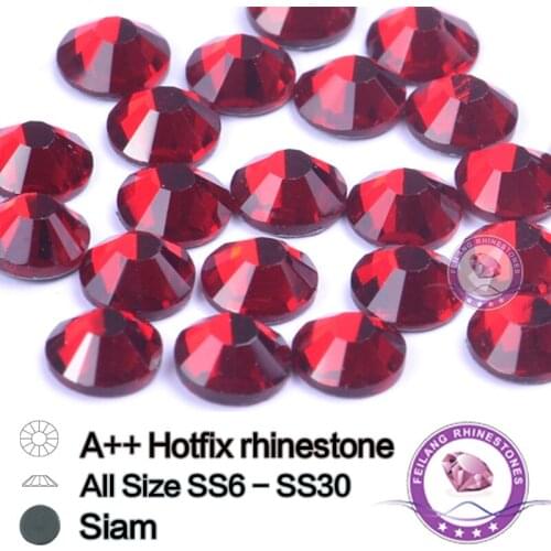 Siam AAAAA Hotfix Rhinestone SS6-SS30 Germany Glue Flatback Iron On Strass for Clothes DIY Design Garment Accessories