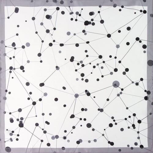 High-quality Pure Silk Scarf Women Bandana Female Hair Scarf Womens Natural Silk Square Head Scarf for Lady Polka Dots SBS005