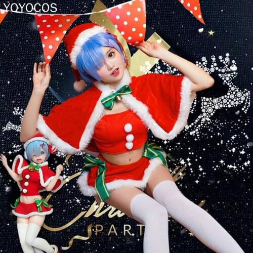 YOYOCOS Christmas Rem Cosplay Costume Re Zero Ram Cute Life in A Different World From Zero Anime Cosplay Women Christmas Gift