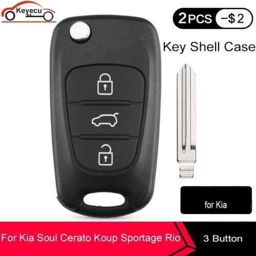 KEYECU Replacement for Kia Soul Cerato Koup Sportage Rio Sorento 2010 2011 2012 2013 2014 Remote Key Shell Case Fob HYN10R