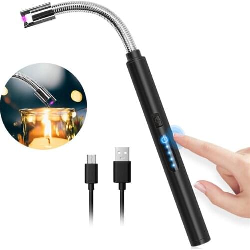Touch Candle Lighter Gas Stove Arc Briquet Electric Lighter Pulsed USB Windproof Flameless Plasma Ignition Lighters BBQ Outdoor