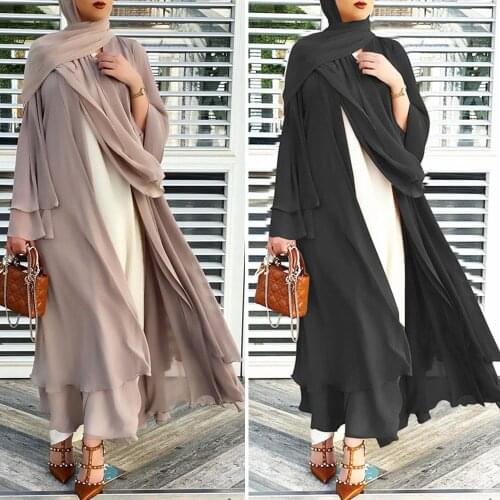 Muslim Women Abaya Open Cardigan Islamic Dubai Turkish Dress Kaftan Jilbab Ramadan Clothing Kimono Long Sleeve Robe Middle East