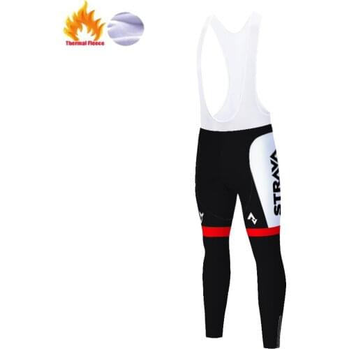 2021 STRAVA tenue velo pro homme Winter Thermal fleece pro team cycling pants men cycling tights 20D gel pad pantalones ciclista