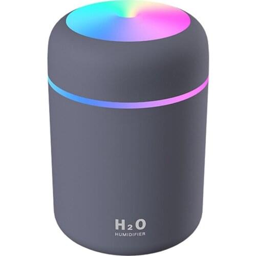 300ML USB Air Humidifer Aroma Essential Oil Diffuser with Romantic Lamp Mist Maker Aromatherapy Humidifiers for Home Gray