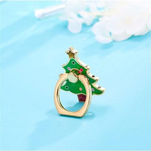 2021 New Christmas Tree Metal Phone Ring Buckle 360° Rotation Mobile Phone Holder Accessories For iPhone HUAWEI XIAOMI
