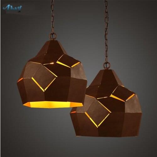 American Loft Iron Mosaic Pendant Lights Living Restaurant Retro Industrial Cafe Bar Hotpot Shop Dome Hanging Lamps Fixtures