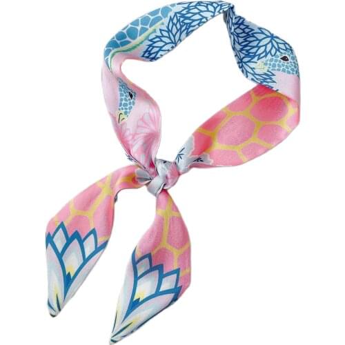 Brand Scarves Fashion Womens Headscarf Multifunctional Handbag Wrist Decoration Scarf Luxury Headband Pareo Beach Female