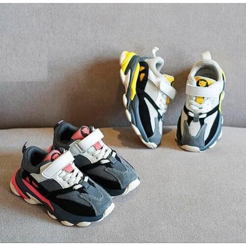 Childrens net red old shoes breathable sports shoes 2019 autumn childrens shoes Korean version of boys and girls running shoes