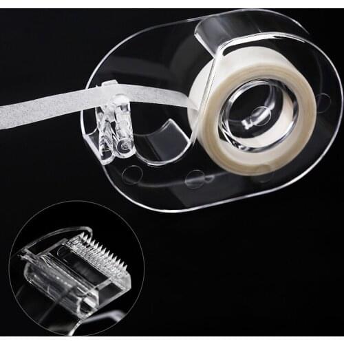 Transparent Adhesive Tape Dispenser Tape Cutter Holder For Eyelashes Extension Makeup Tools Plastic Under Eyelash Pad Cutter