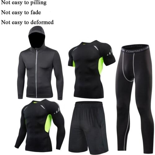 Men Sportswear Compression Sport Suits Quick Dry Running Sets Clothes Sports Joggers Training Gym Fitness Tracksuits Running Set