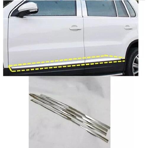 For Tiguan L 2017-2019 Car Styling stainless steel Exterior Car Side Door Body Trim Molding Accessories Side Cover Trim
